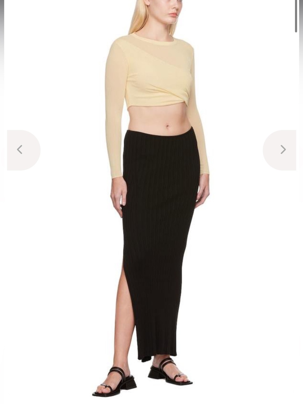 AYA MUSE Black SAPODILLA MIDI SKIRT Size M